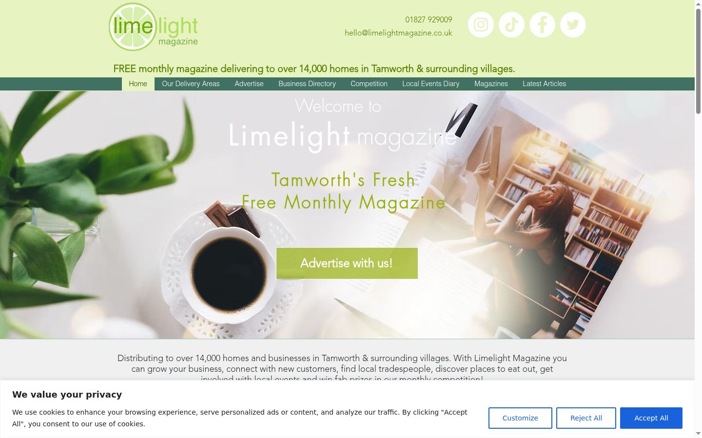 Screenshot of the consent banner shown before any interaction