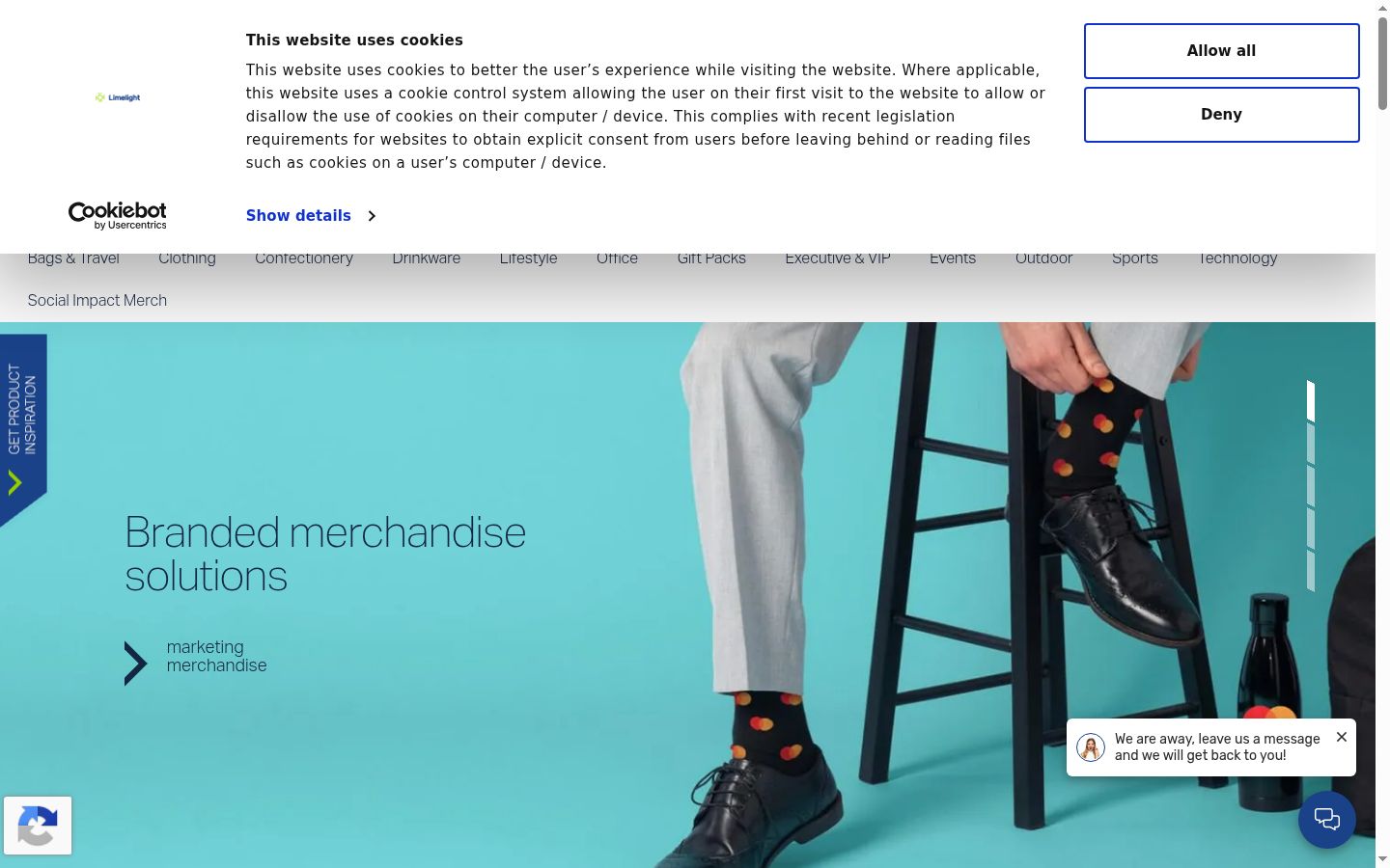 Screenshot of the consent banner shown before any interaction