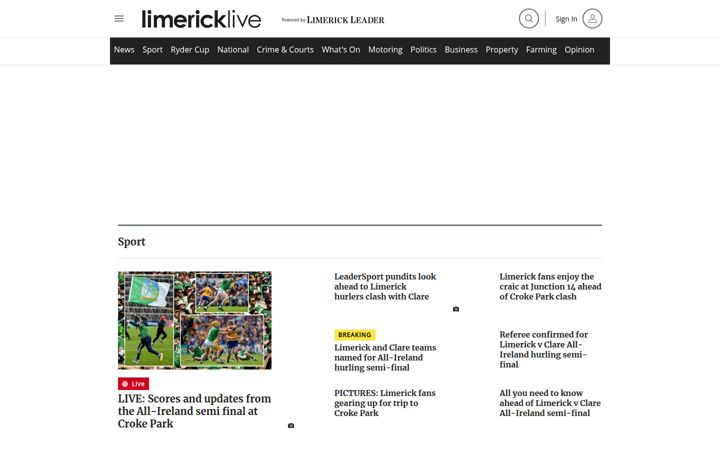 Screenshot of limerickleader.ie