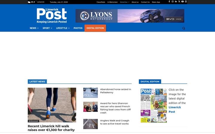 Screenshot of limerickpost.ie