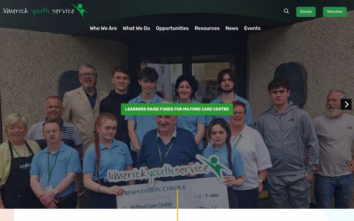 Screenshot of limerickyouthservice.com