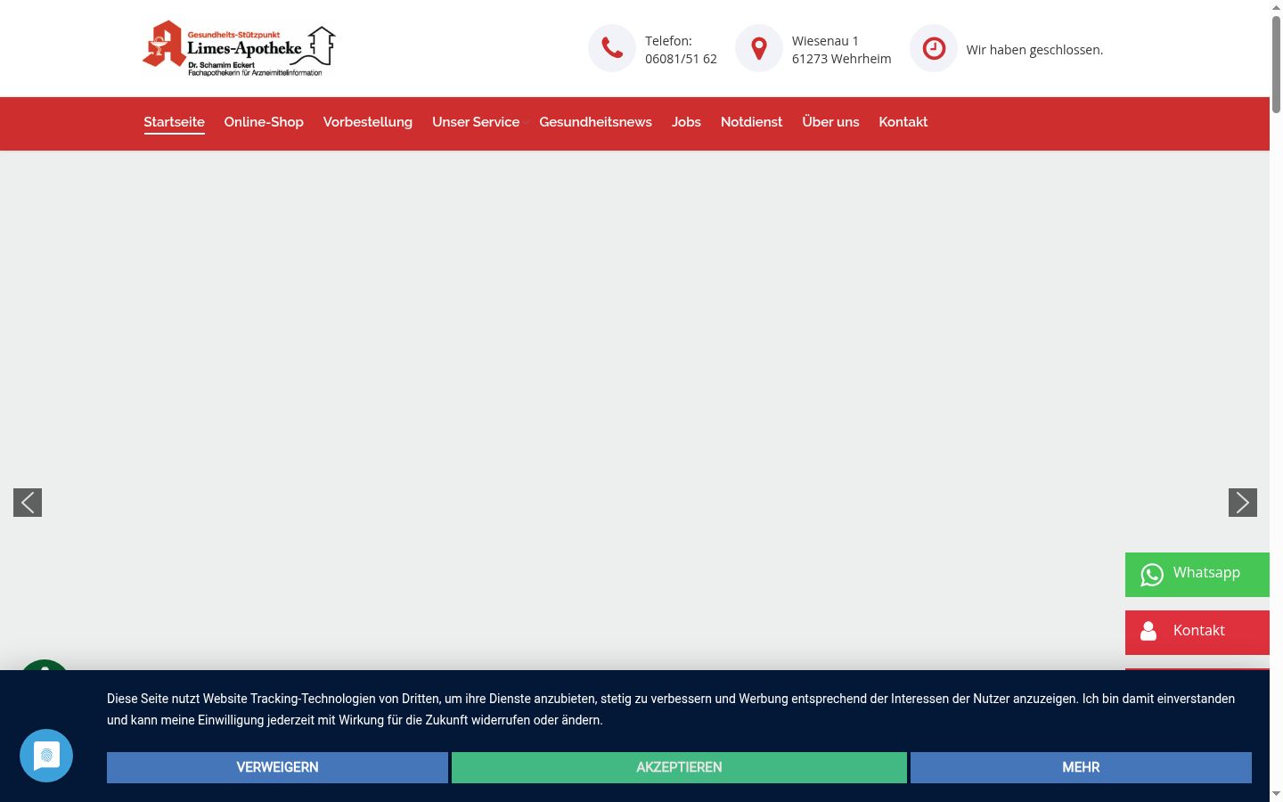 Screenshot del banner di consenso mostrato prima di qualsiasi interazione
