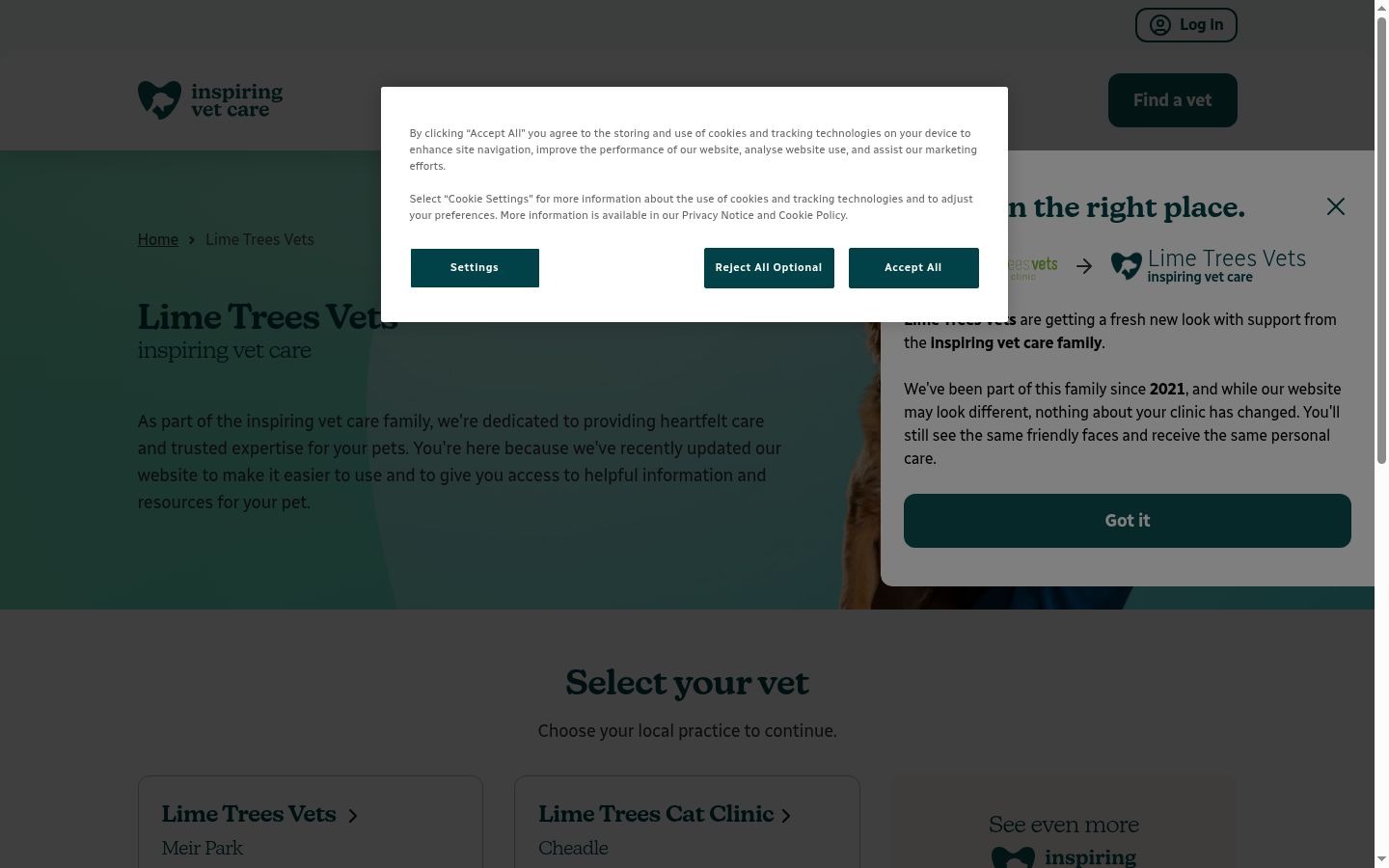 Screenshot van de toestemmingsbanner zoals getoond vóór enige interactie