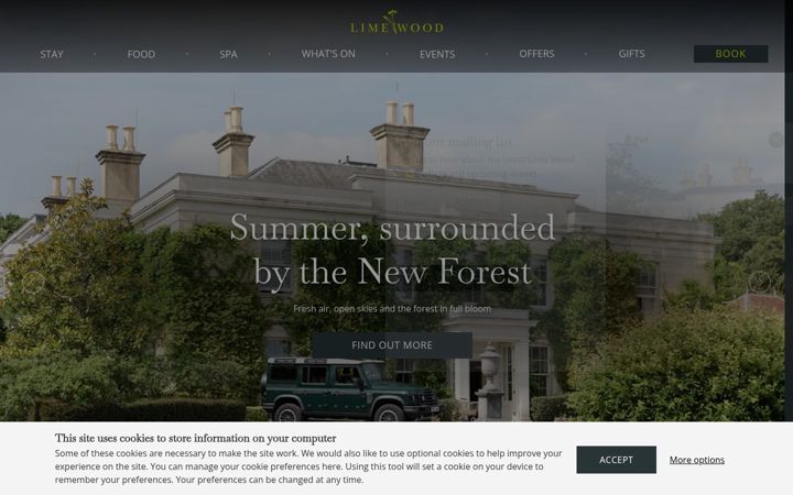 Screenshot of limewoodhotel.co.uk