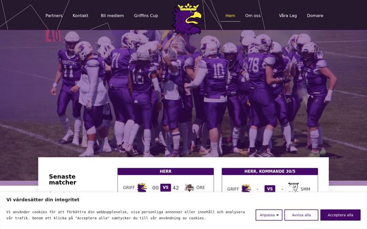 Screenshot of limhamn-griffins.com