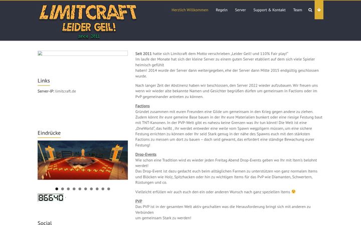 Screenshot of limitcraft.de