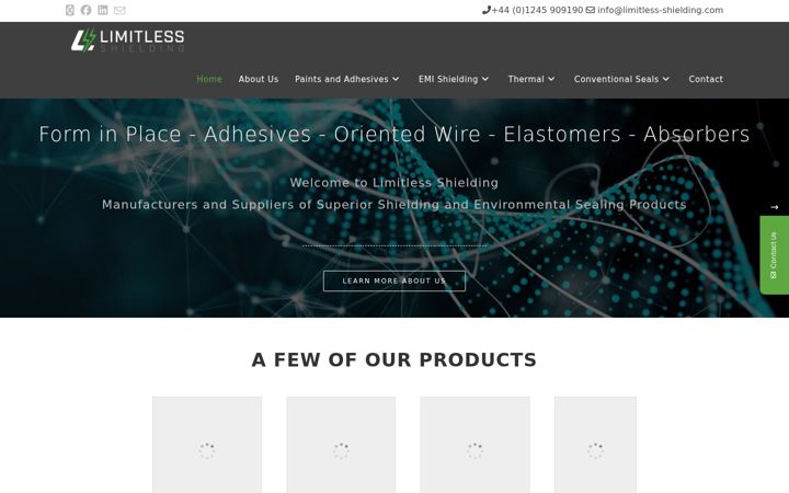 Screenshot of limitless-shielding.com