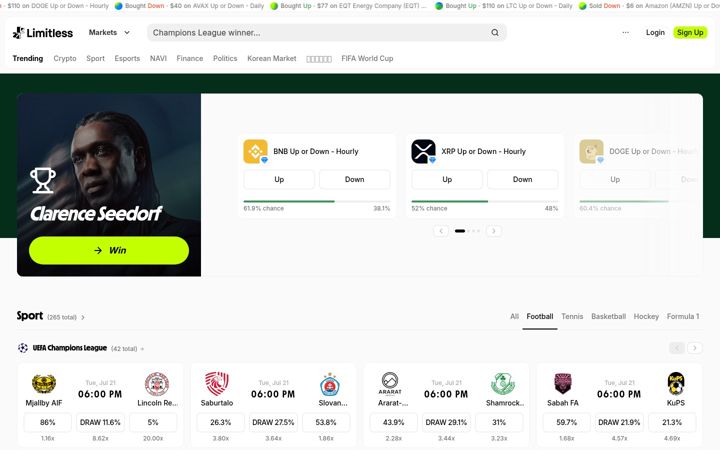 Screenshot of limitless.exchange
