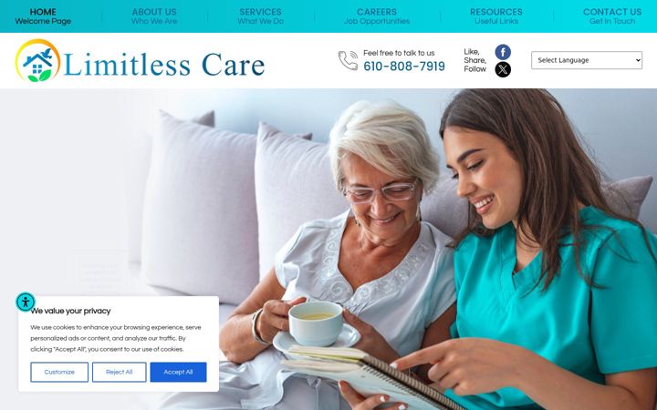 Screenshot of limitlesscare.org