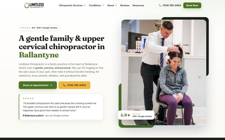 Screenshot of limitlesschiropractic.com