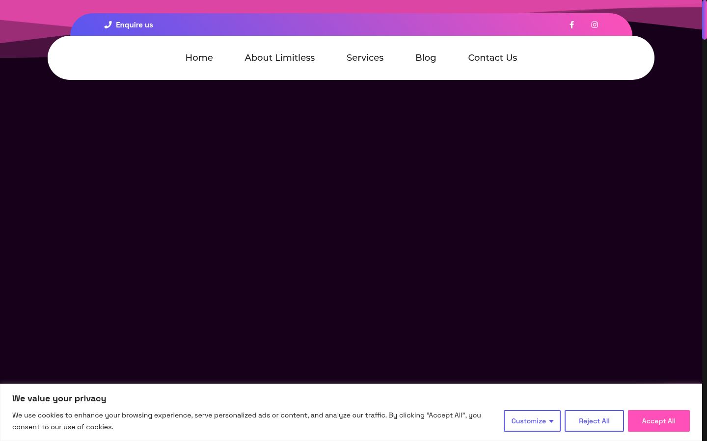 Screenshot del banner di consenso mostrato prima di qualsiasi interazione