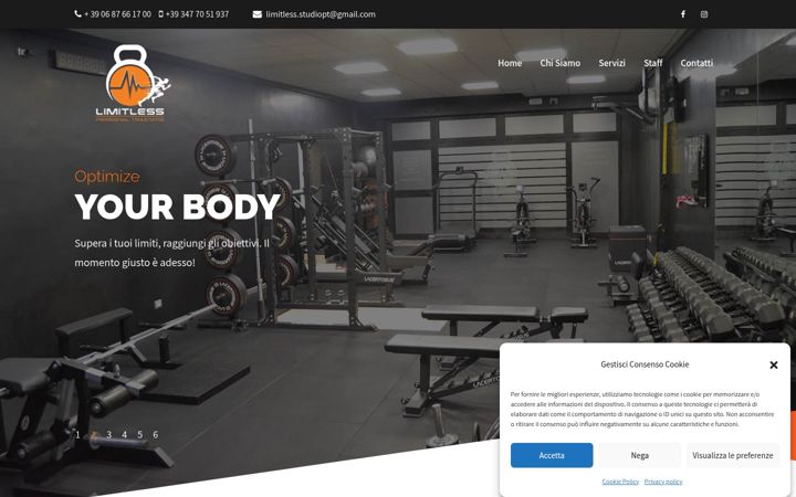 Screenshot of limitlesspersonaltraining.it