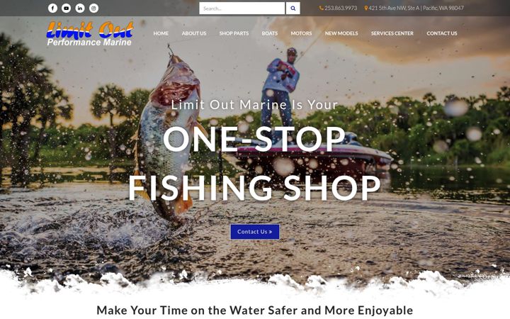 Screenshot of limitoutmarine.com