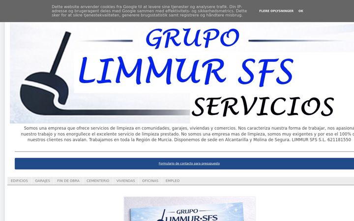 Screenshot of limmurlimpiezas.com