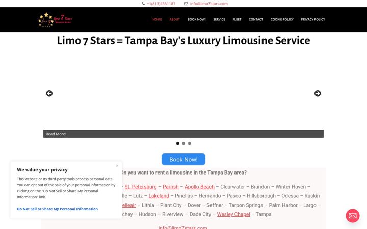 Screenshot of limo7stars.com