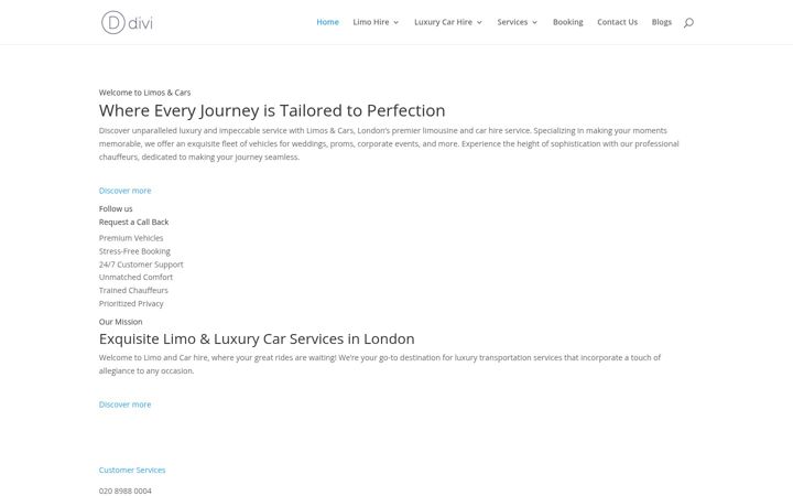 Screenshot of limoandcarhire.co.uk