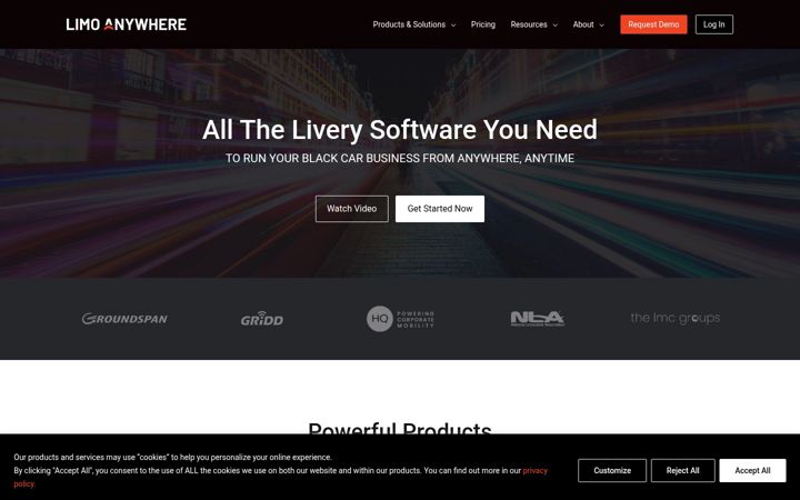 Screenshot of limoanywhere.com