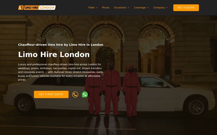 Screenshot of limohire-in-london.co.uk