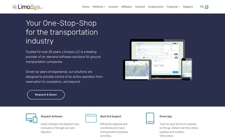 Screenshot of limosys.com