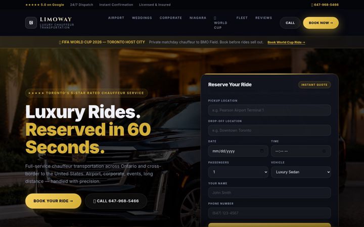Screenshot of limoway.ca