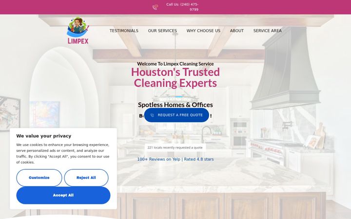 Screenshot of limpexcleaningservice.com