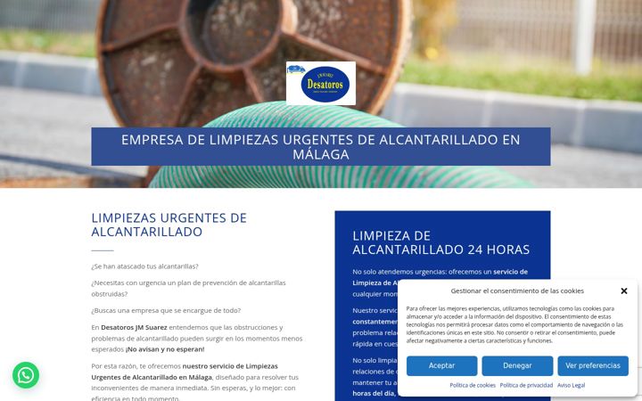 Screenshot of limpiezaalcantarilladomalaga.com