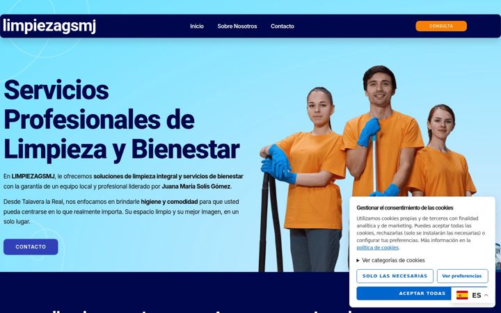 Screenshot of limpiezagsmj.com
