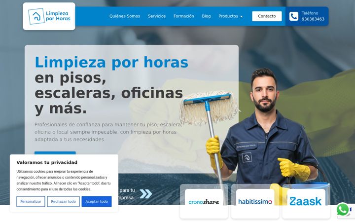 Screenshot of limpiezaporhora.com