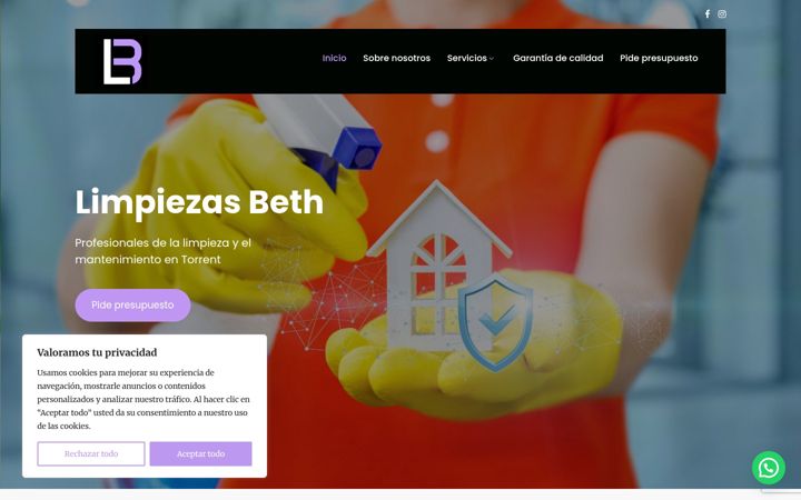 Screenshot of limpiezasbeth.com