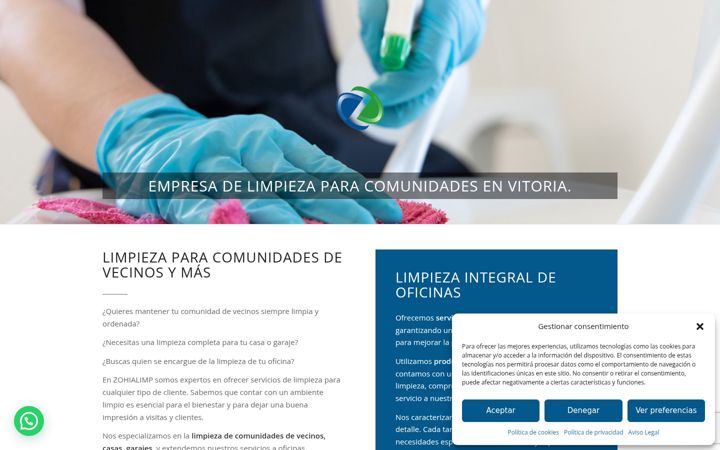 Screenshot of limpiezascomunidadesvitoria.com