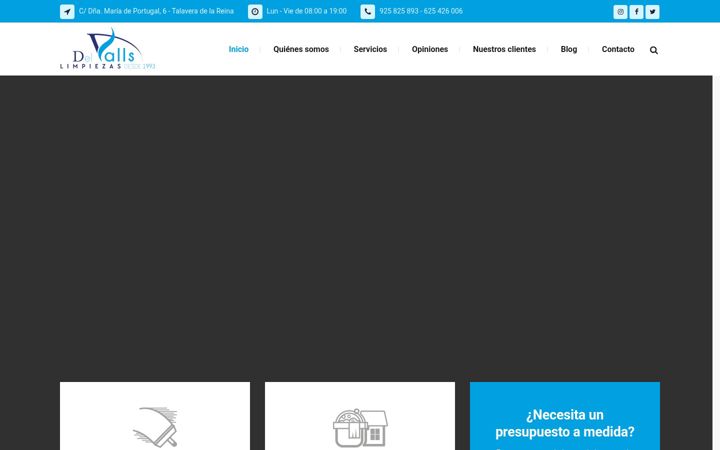 Screenshot of limpiezasdelvalls.com