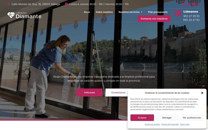 Screenshot of limpiezasdiamante.com