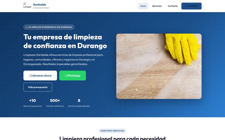 Screenshot of limpiezasdurango.com