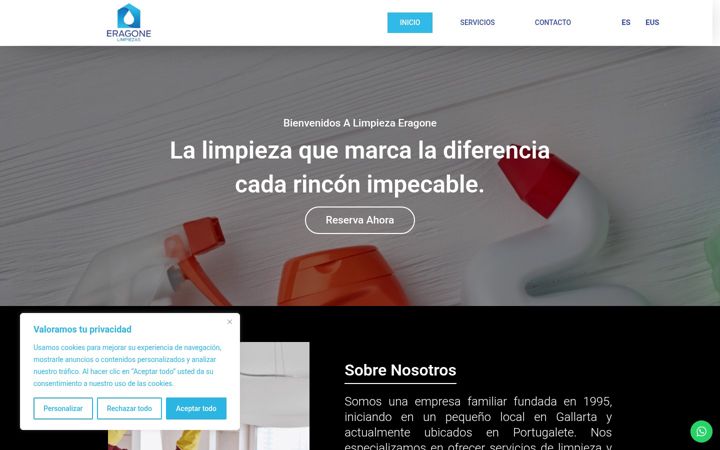 Screenshot of limpiezaseragone.com
