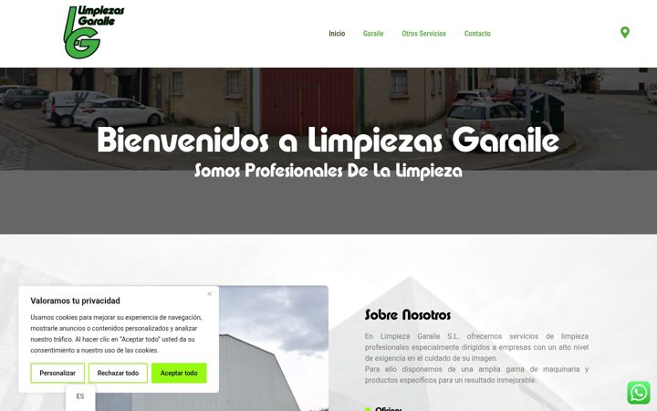Screenshot of limpiezasgaraile.com