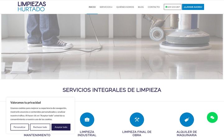 Screenshot of limpiezashurtado.com