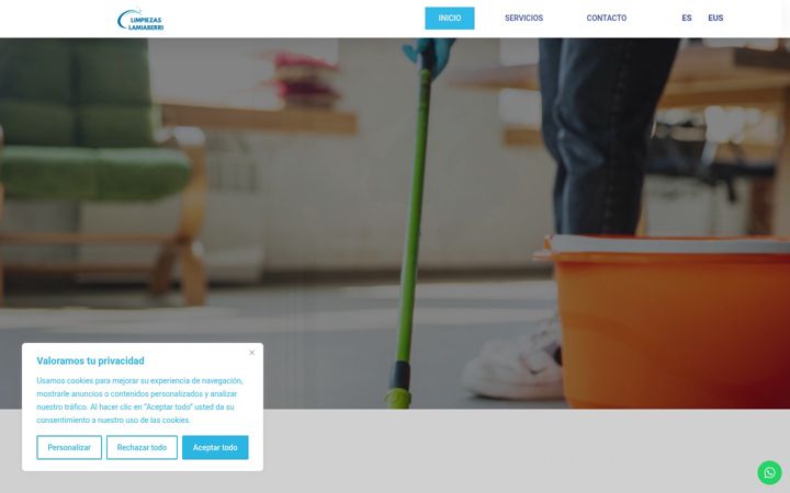 Screenshot of limpiezaslamiaberri.com