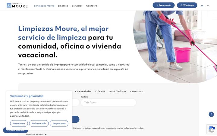 Screenshot of limpiezasmoure.com