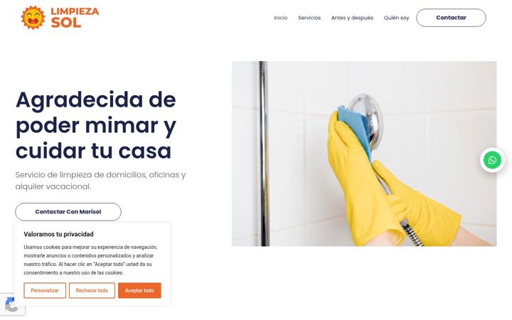 Screenshot of limpiezasolmallorca.com