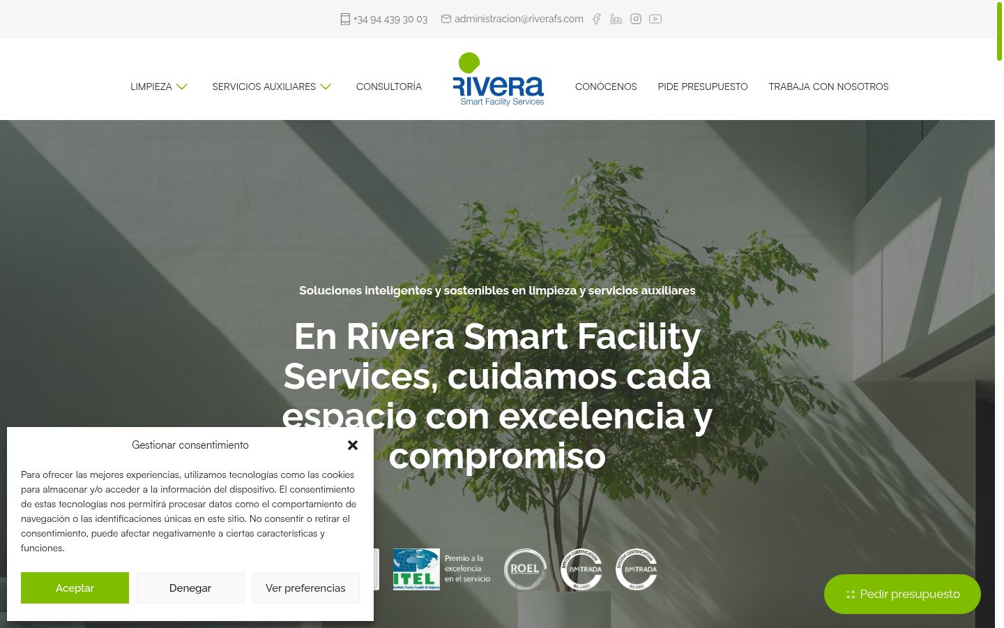 Screenshot del banner di consenso mostrato prima di qualsiasi interazione