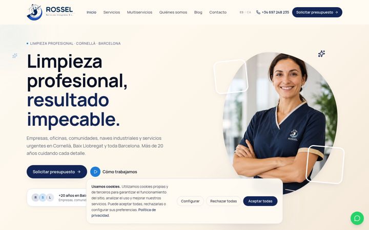 Screenshot of limpiezasrossel.com