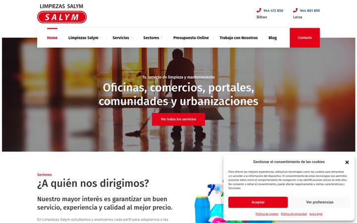 Screenshot of limpiezassalym.com