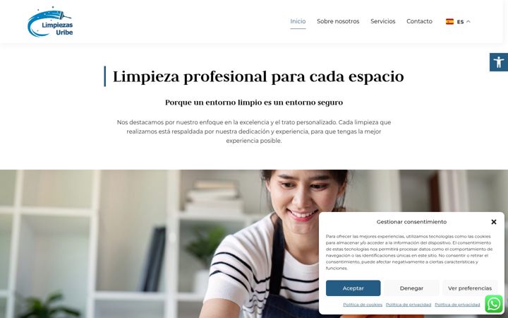 Screenshot of limpiezasuribe.com