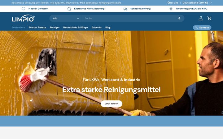 Screenshot of limpio-reinigungsmittel.de