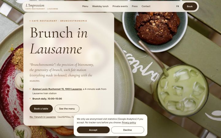 Screenshot of limpressioncafe.com