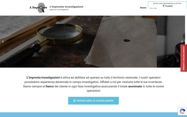 Screenshot of limprontainvestigazioni.it
