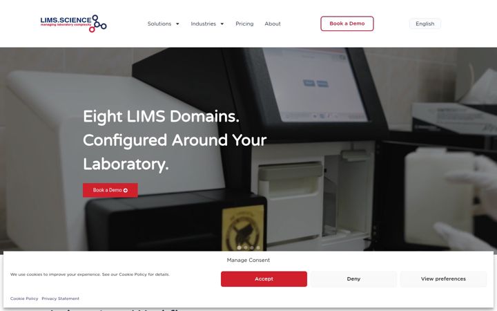 Screenshot of lims.science