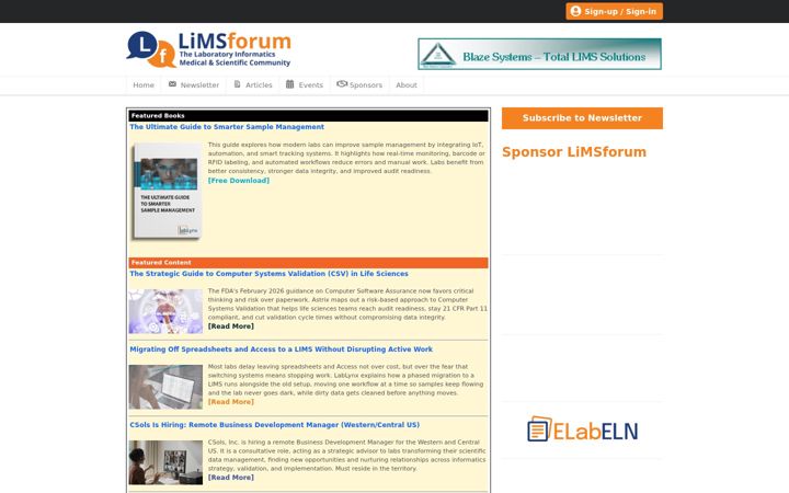 Screenshot of limsforum.com