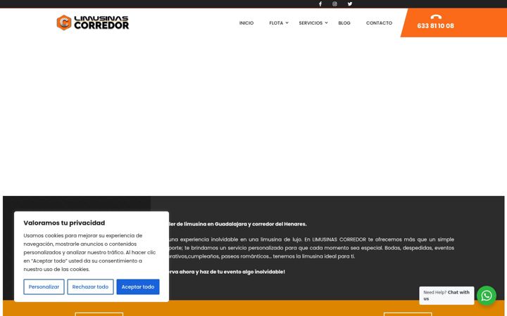 Screenshot of limusinascorredor.com