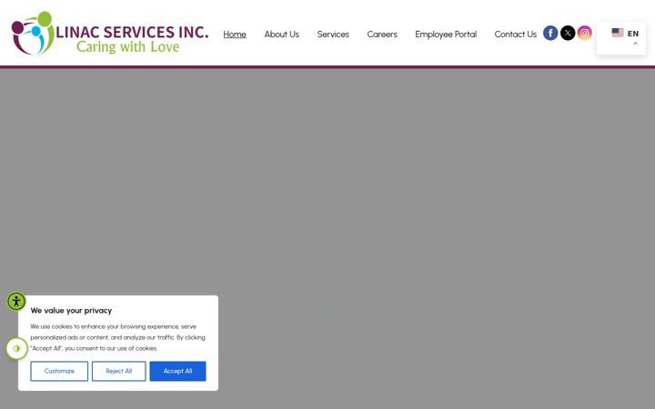 Screenshot of linachealthcare.com